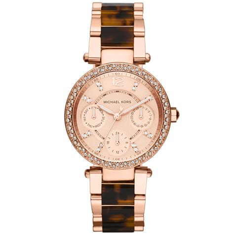 michael kors mk5841 parker rose gold tortoise ladies watch|Michael Kors Multi.